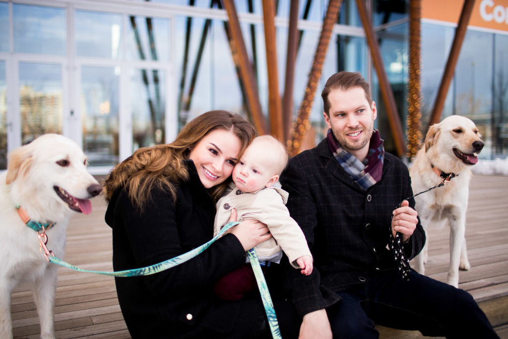 Family photography with dogs and baby