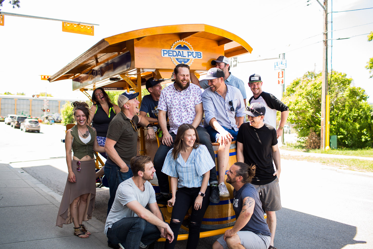 Custom stock photography in Calgary of Pedal Pub Inglewood